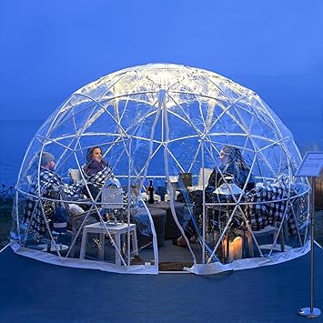 Garden Dome Igloo Tent House Outdoor 12 FT, Dome Tents with PVC Cover and Garden Dome Mesh, Weatherproof Greenhouse Garden