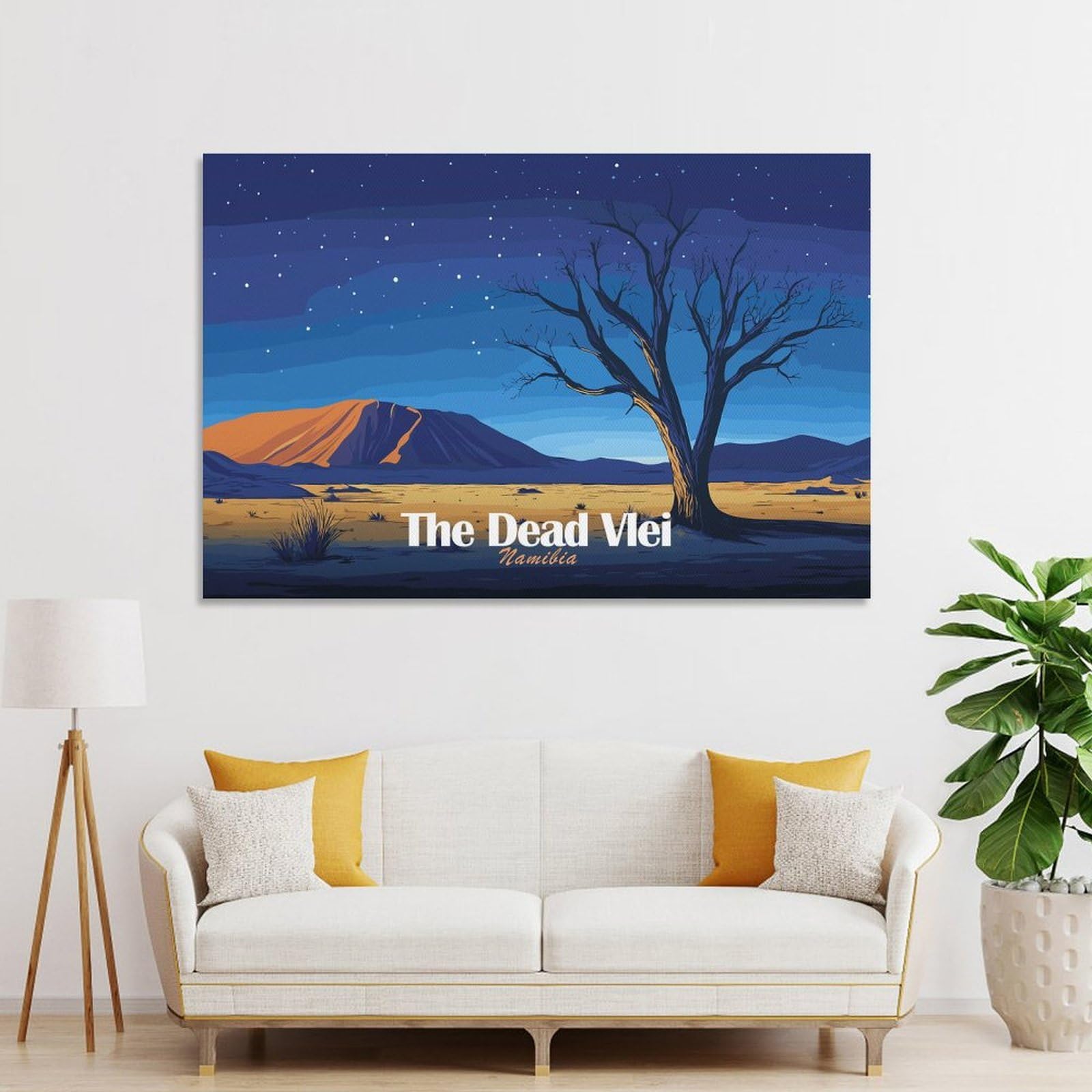Junmoney The Dead Vlei Namibia Landscape Room Decor Wall Art, 20x30inch(50x75cm), for Living Spaces, Bedrooms Or Relaxed Rooms, Canvas Styling for A Polished Room Look