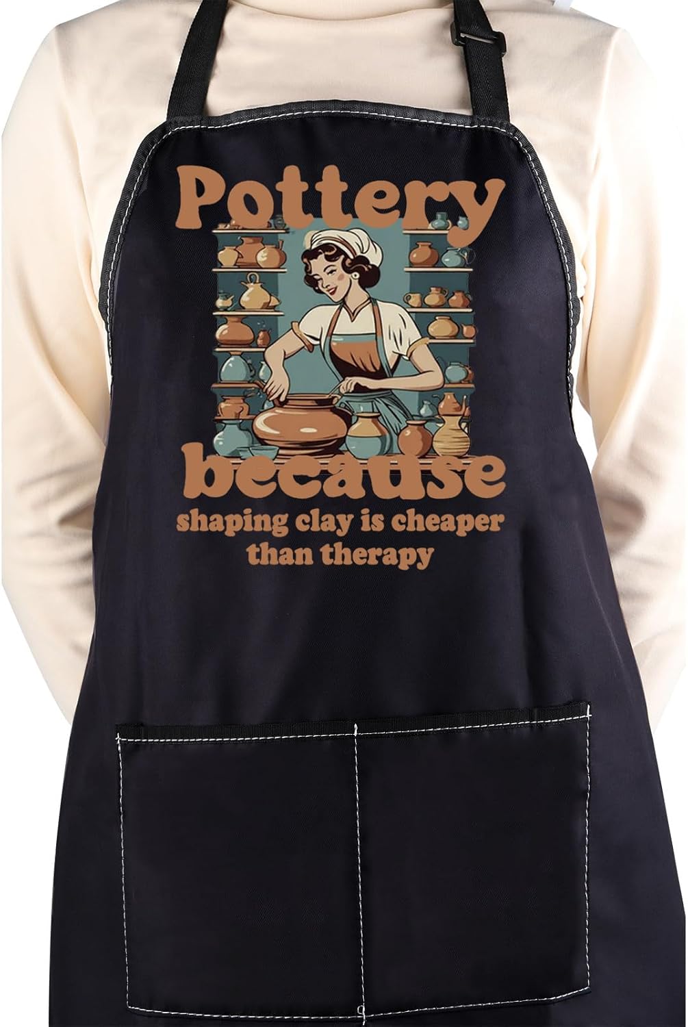 WCGXKO Pottery Gift Ceramic Artist Gift Funny Pottery Kitchen Apron Clay Maker Merch for Pottery Lover - Image 6