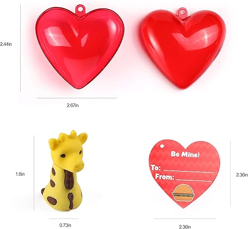 Miniatura 8 de Juego de 28 recuerdos de fiesta de San Valentín para niños, corazones rellenos con borradores y tarjetas de San Valentín para niños regalos de San