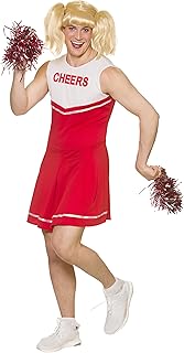 Wicked Costumes Adult Mens Unisex Novelty Red Hot Cheerleader Fancy Dress Costume