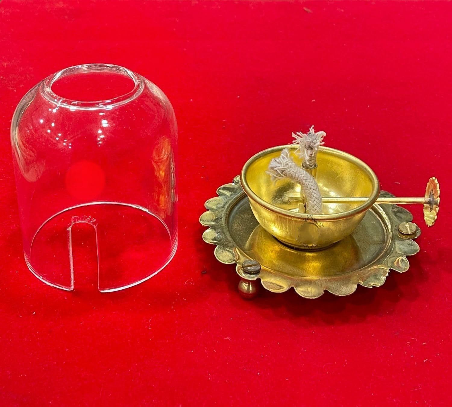 RSGM Traditional Brass Akhand Diya with Adjustable Wick – Perfect for Aarti, Puja, Meditation & Temples (Medium Size)
