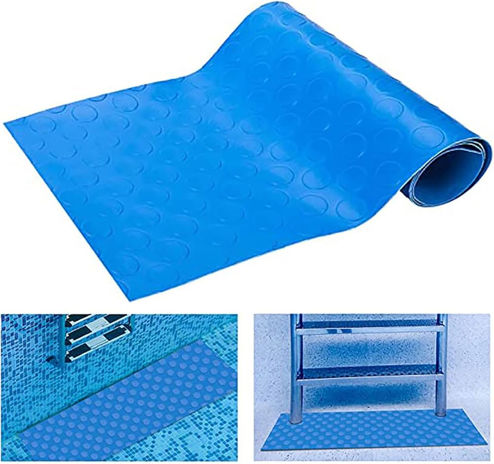 Tapis D'échelle De Piscine Antidérapant - 23x60 Cm, PVC | Protection Du Revêtement, Sécurité, Pour Piscine Hors-sol Ou Creusée