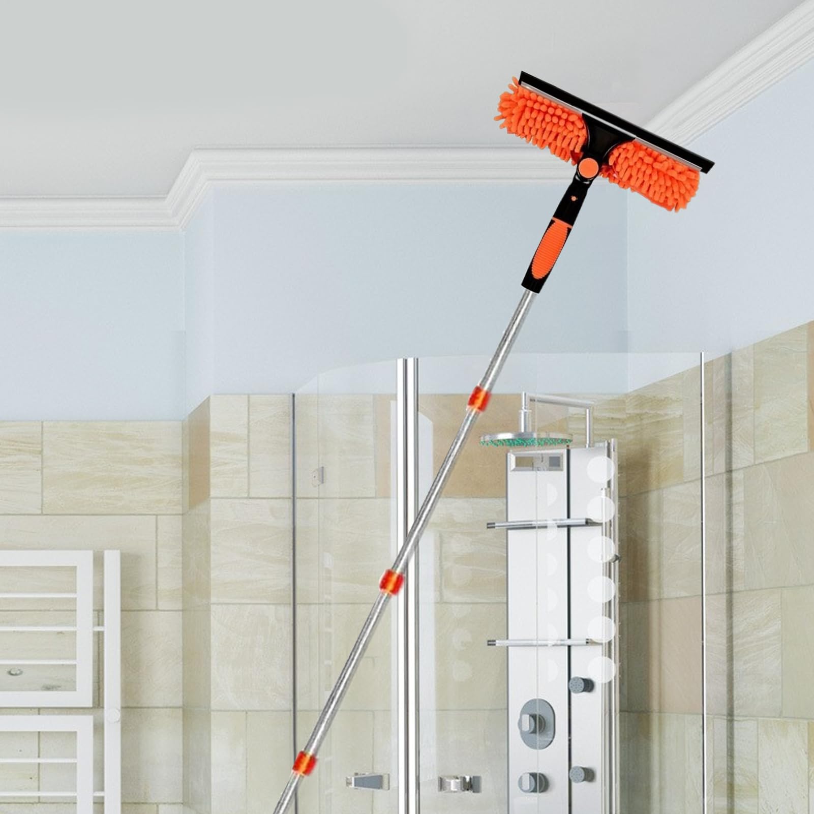 Spolverino Estensibile Pulitore Multifunzione Ergonomico Per Ventilatori A | Pulitore Ragnatele Alte In Microfibra Set Pulizia Polvere Pareti, Mensole, Paralumi, Spolverino Estensibile