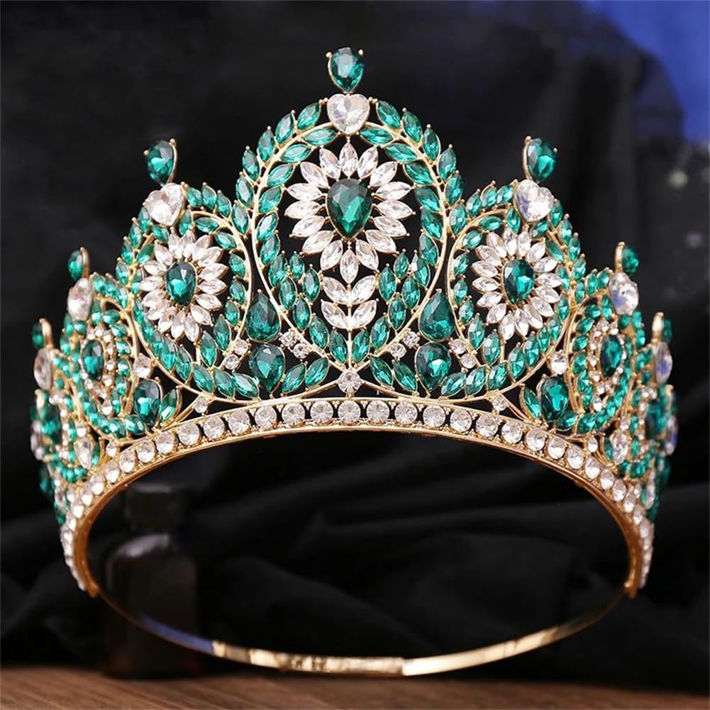 LNNSHX Hochzeit Krone Strass Große Tiara Party Show Haarschmuck Für Festzug Hohe Diadem Braut Kronen