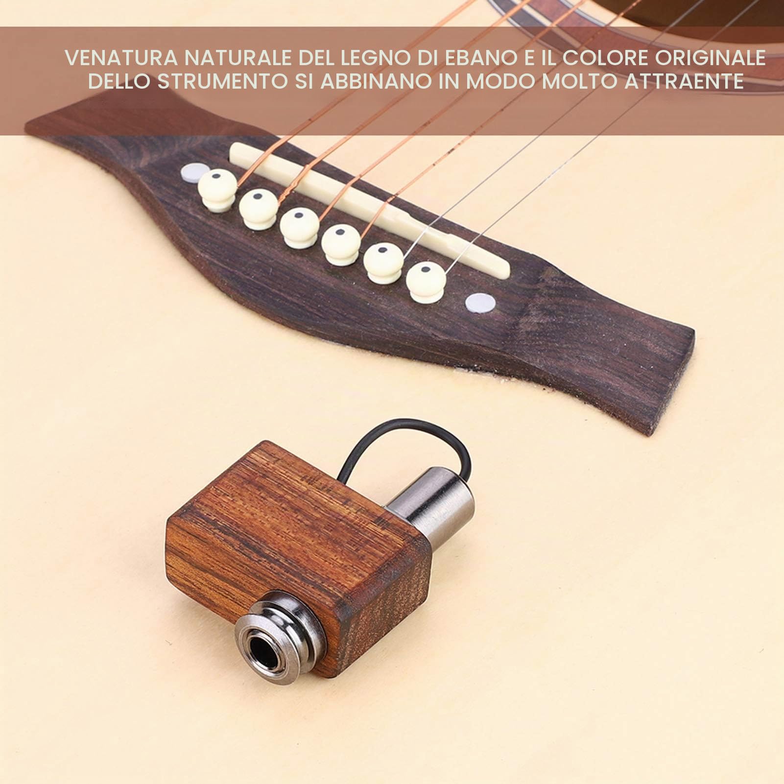 VGEBY Pickup da 1 Pezzo, Pickup a Contatto Adeline Mini Microfono Ukulele Accessorio per Violino Legno di Sandalo, VGEBYM3HSCO7NXA