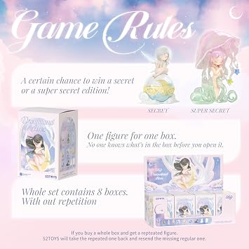 52TOYS Candybox Sleep Dreamland Elves 1PC Blind Box, Collectible Toy Kawaii Creative Gift Room Decor Desktop Decoration 3.3 Inch, Gift for Birthday Party
