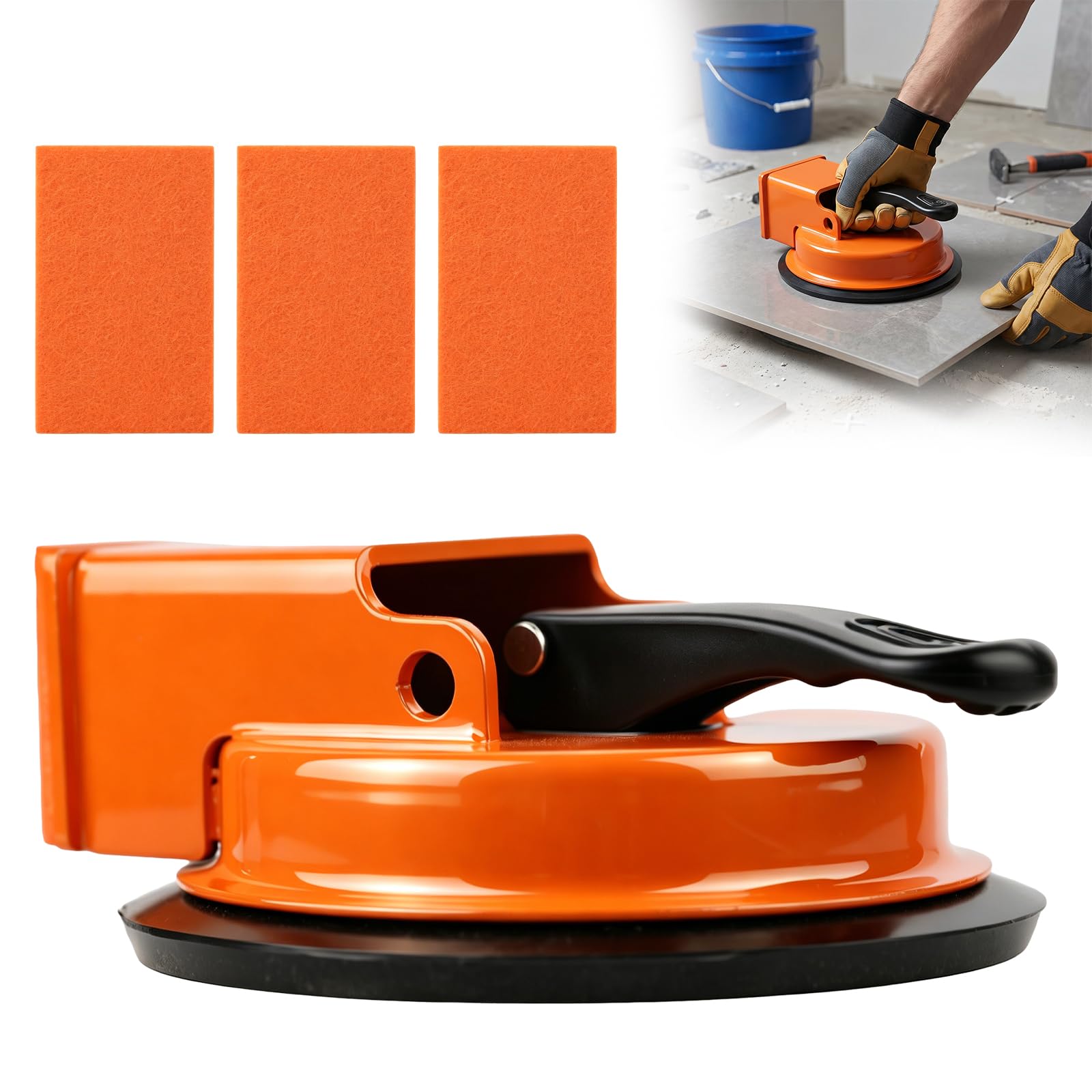 Heavy Duty Floor Gap Fixer Tool for Laminate Floor Repair Kit, Laminate Flooring Suction Cup Plank Grabber, lLaminate Flooring Tools for Wood Vinyl fFloor Suction Cup Gap Repair Tool,with 3 Stickers