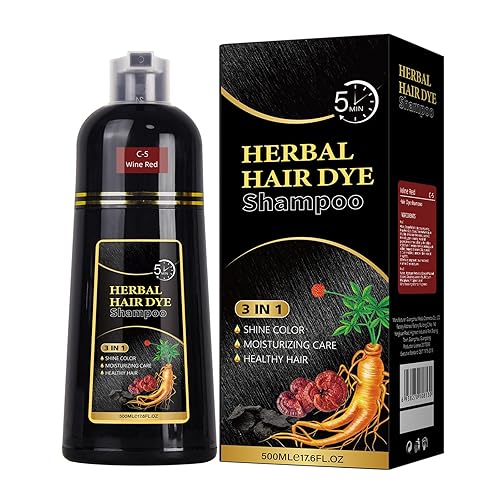 Champú de tinte para cabello negro para cabello gris 3 en 1, champú de color para cobertura de cabello gris, champú de ingredientes a base de