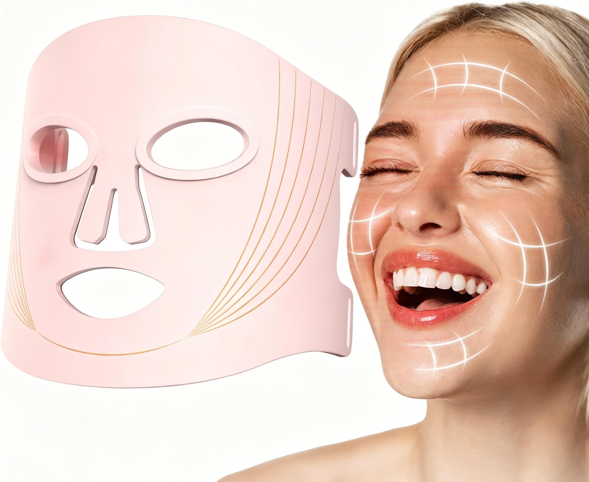 INTEO Red Light Therapy for Face, 3 Modes Portable Led Face Mask Light Therapy with Remote, Infrared Light Mask with Timing Function, Led Light Therapy At Home