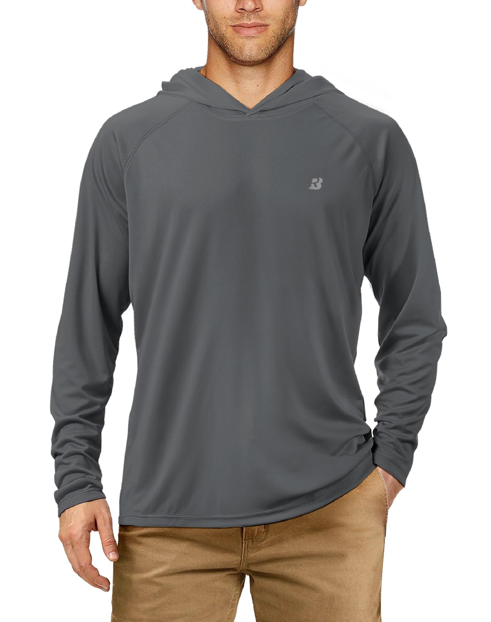 Roadbox Herren UPF 50+ Kapuzenpullover Shirt, UV Sonnenschutz Langarmshirt, Outdoor Wassersport Rashguards für Sommer Angeln