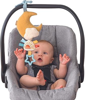 Itzy Ritzy â€“ Musical Pull-Down Toy; Bitzy Notes Toy Attaches to Car Seat or Stroller & Plays a Soothing Melody, Moon