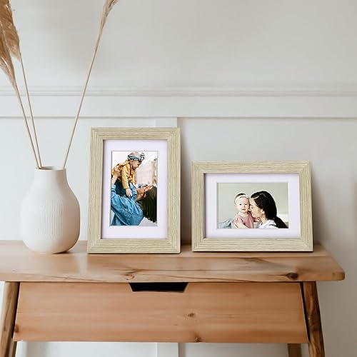 Vista 663 de Egofine Portarretratos de 9 x 12 pulgadas hecho de madera maciza con plexiglás, fotos de 5 x 7/6 x 8 con paspartú o de 9 x 12 pulgadas sin paspartú