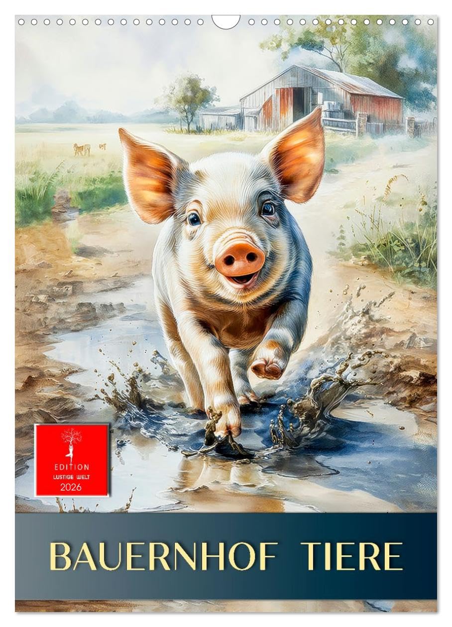 Farm animals UK-Version (Wall Calendar 2026 DIN A3 Portrait), CALVENDO 12 Month Wall Calendar