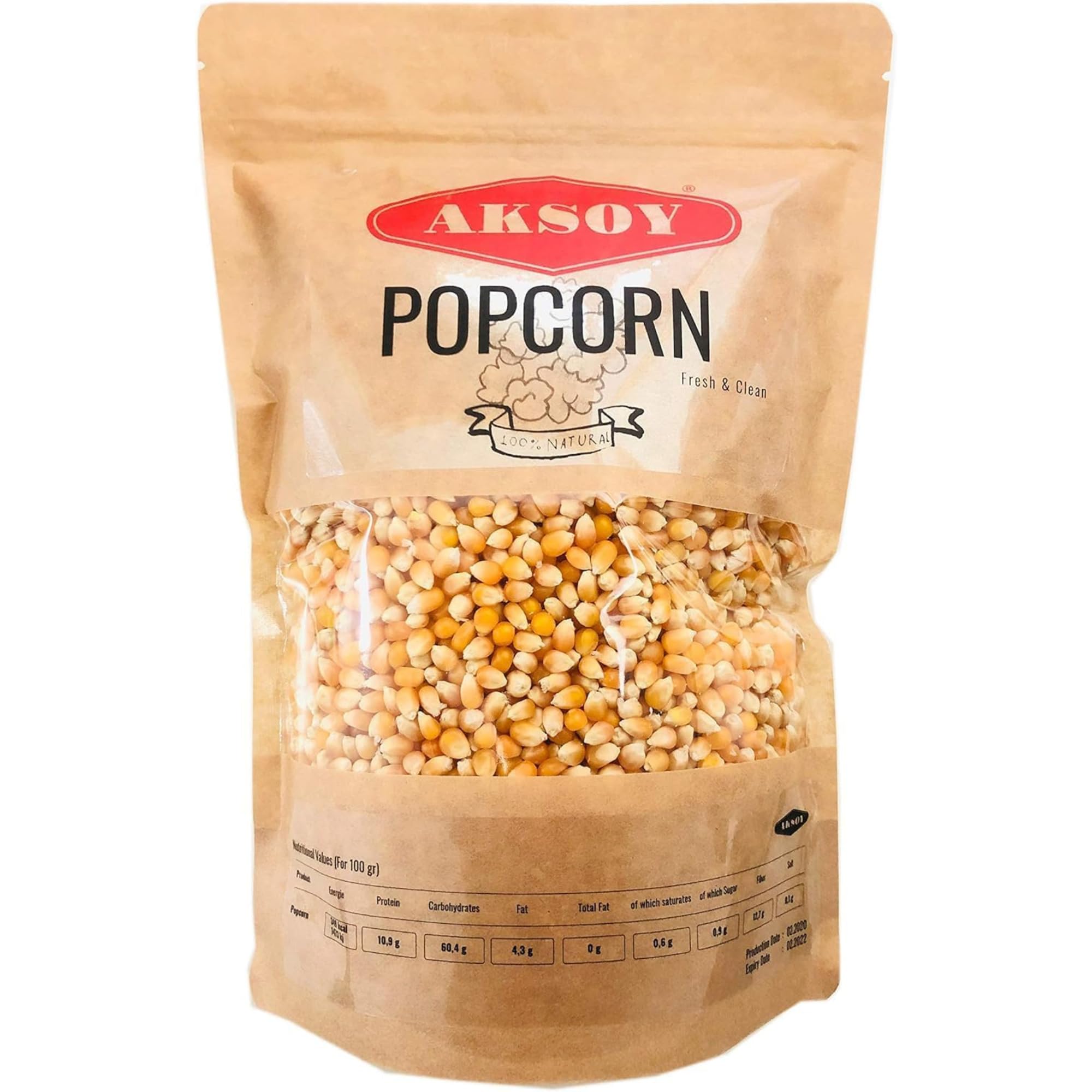 Popping Corn Kernels - 2KG | Popcorn Seeds for Stovetop, Microwave & Air Popper | Freshly Harvested Corn for Delicious Homemade Popcorn Snacks... (Packaging may vary)