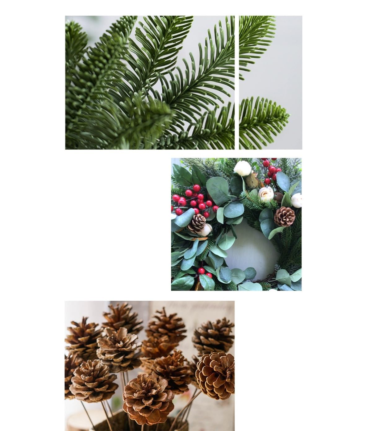 Winterkranz Dekokranz Weihnachtskranzdekoration for Die Haustür Mit Glöckchen Und Schleifen Adventskranz Christbaumschmuck(80cm)