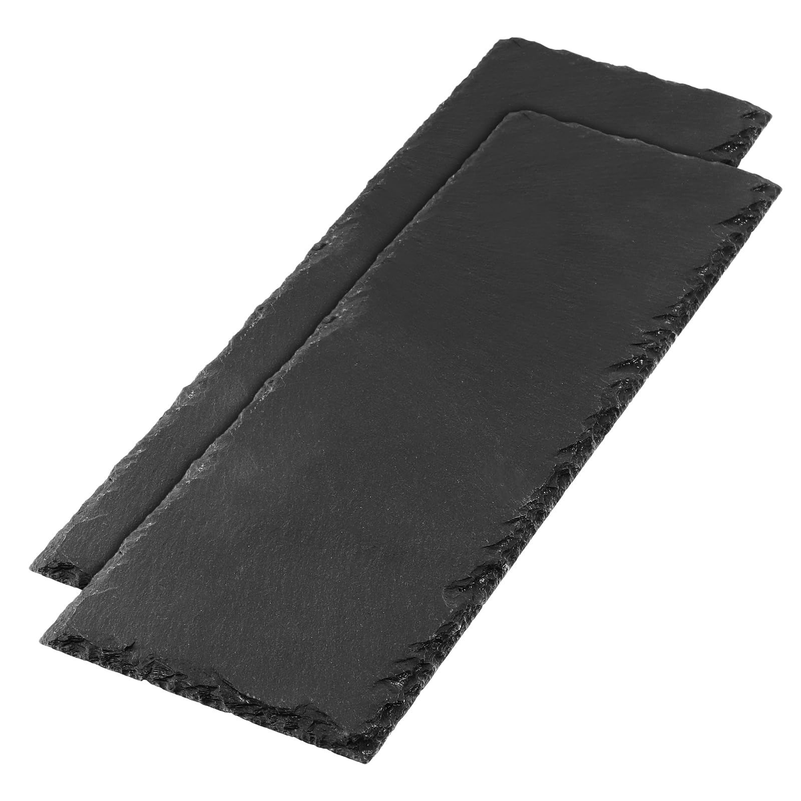 FUNSUEI 6 placas de pizarra rectangulares, 30 x 10 cm, para sushi, queso, buffet, entrantes, postres, color negro