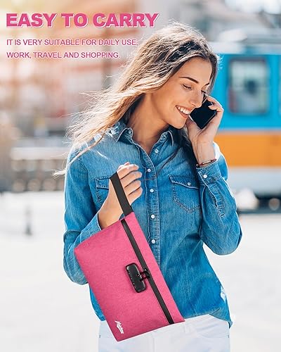 Miniatura 4 de MAICHENG Bolsa de almacenamiento con cerradura de combinación, contenedor de almacenamiento grande, bolsa de bloqueo de medicina de viaje,