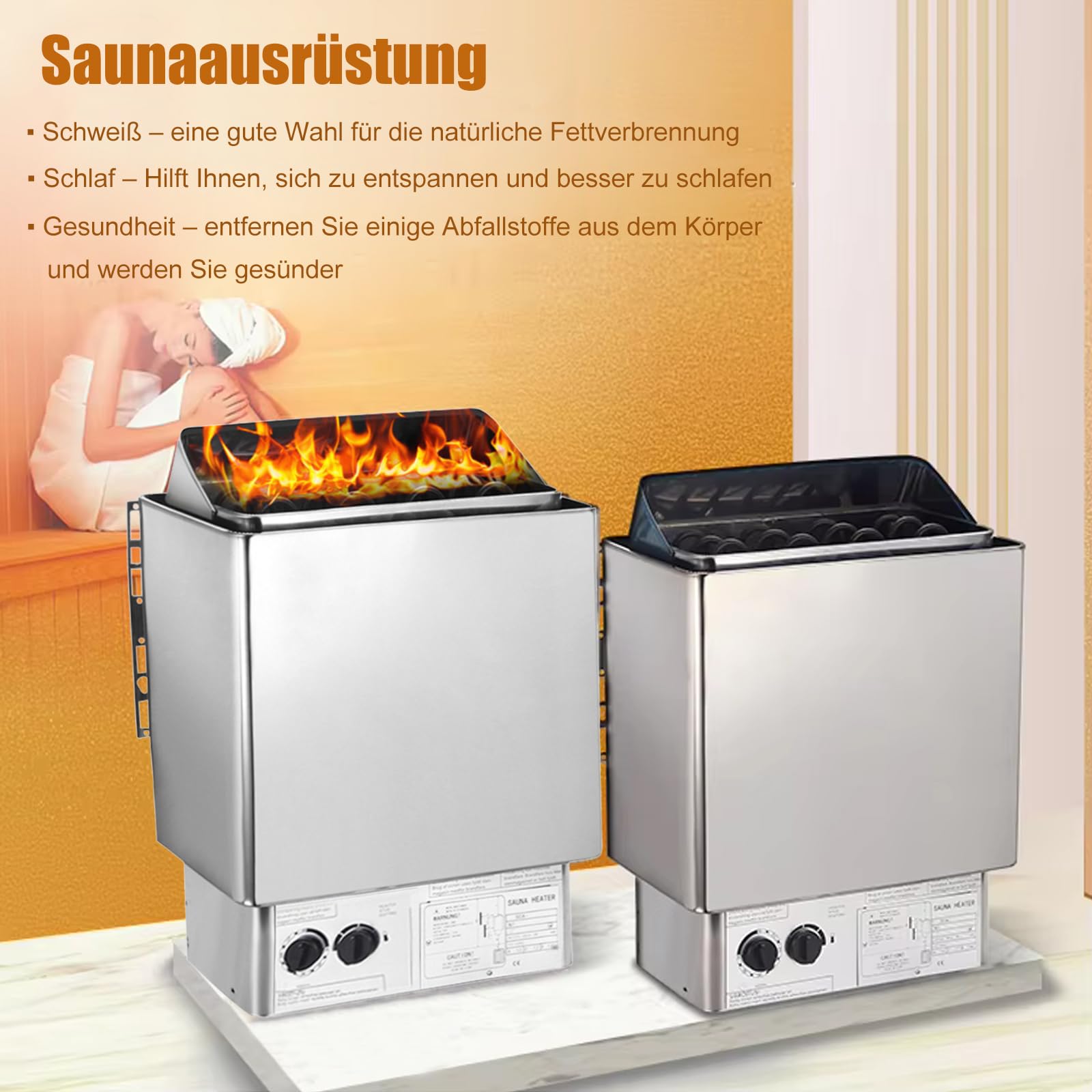 Chauffage électrique pour sauna 3,0 kW 220 V Convient pour sauna de 3 m³