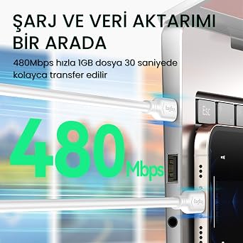 VegGieg 60W Type-C to Type-C Fast Charging and Data Cable 1.2 Meters
