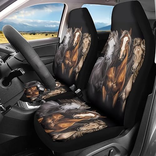 Miniatura 7 de LedBack Native Tribal Horse Navajo - Fundas de asiento delantero para automóviles, protector universal de asiento de vehículo de 2 piezas,