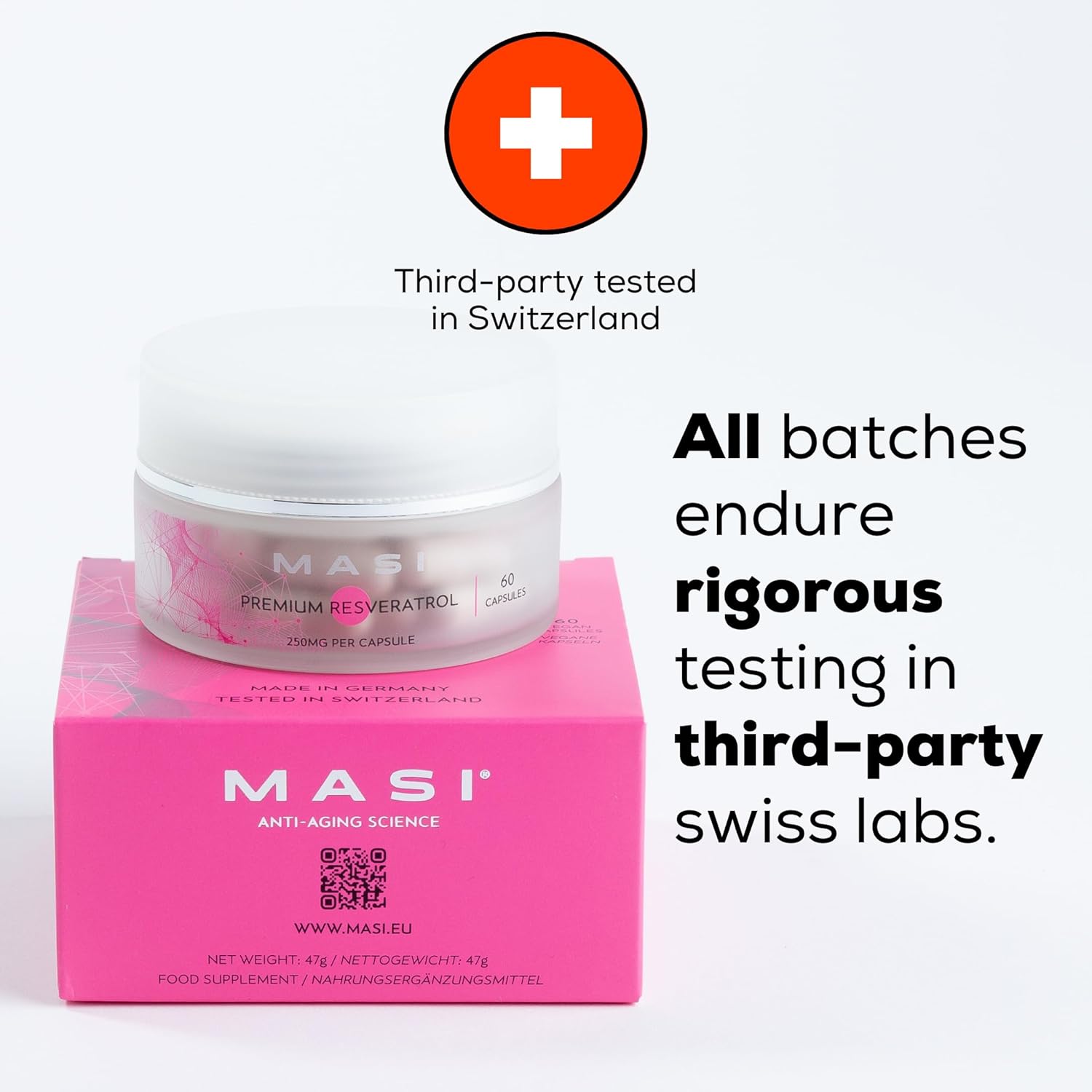 Resveratrol Supplement – 250mg, 60 Capsules, 1 Bottle | Made in Germany, Swiss‑Tested | SIRT1 Activator for Heart, Brain & Longevity | Vegan, Non‑GMO - Image 3