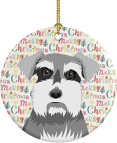 Miniatura 103 de Caroline's Treasures Adorno navideño de husky siberiano en blanco y negro #2 de cerámica para árbol de Navidad, decoración colgante para el hogar,