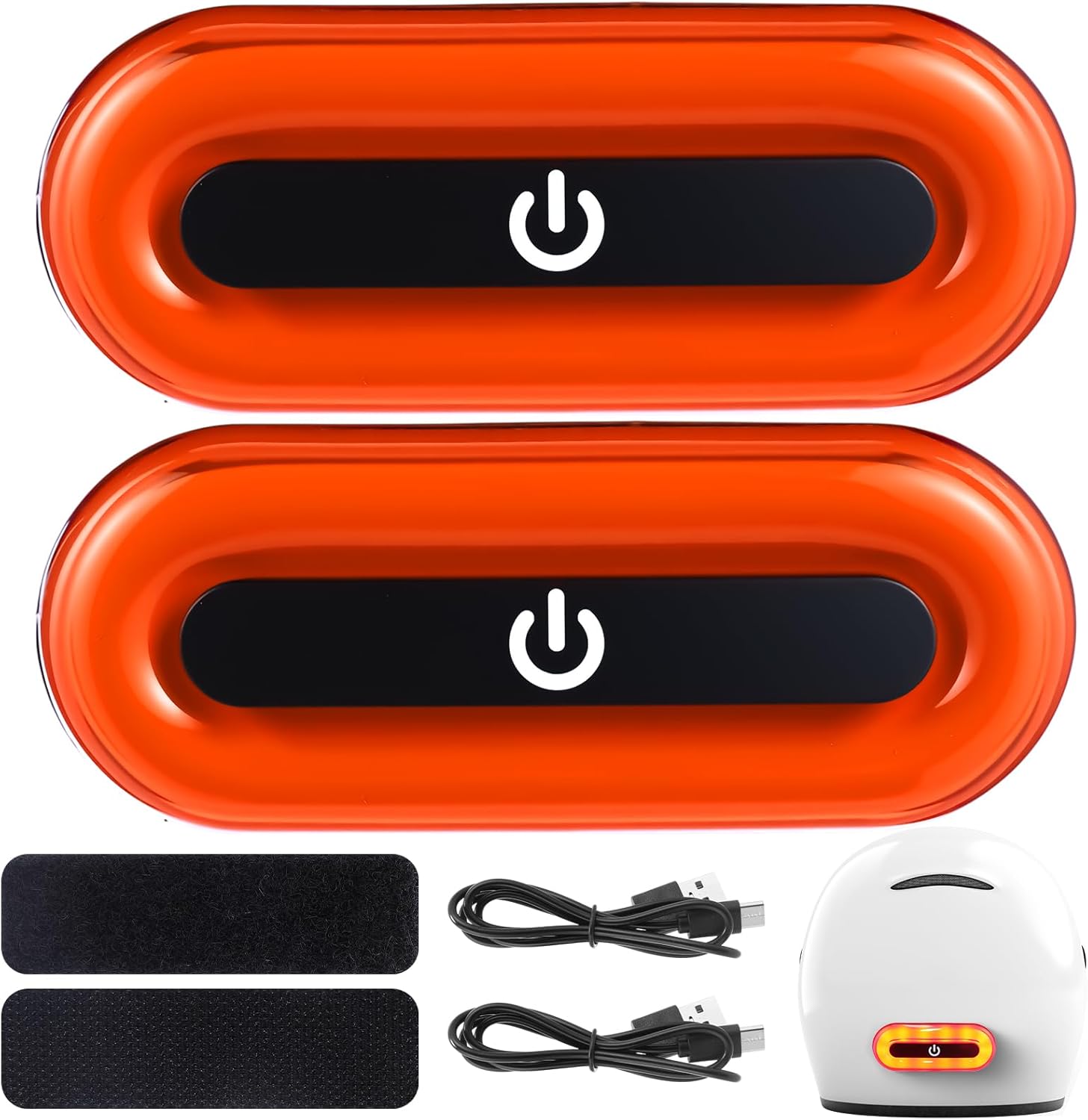 Tujoe 2 Set Motorcycle Bike LED Red Rear Helmet Light Rechargeable Bicycle Safety Warning Helmet Tail Lights with USB Chargeable Cable, Safety Warning Night Lamp for Night Riding