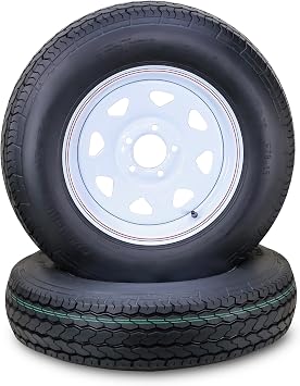 Free Country Trailer Tire Wheel ST205/75D15 6PR 101L 5X4.5 White Spoke Pk2