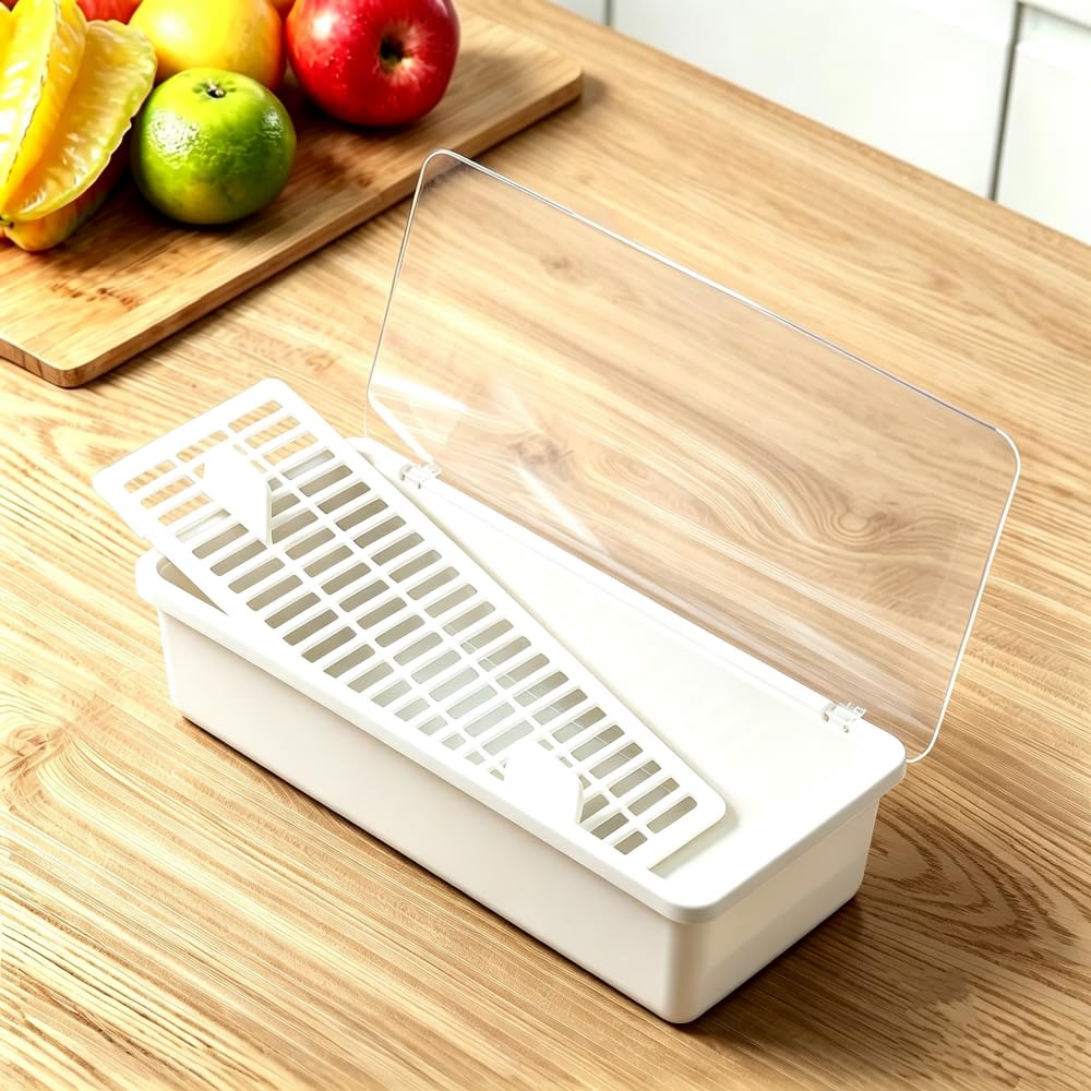 Flatware Tray with Lid & Drainer - Kitchen Organizer -6 Flatware Tray with Lid & Drainer - Kitchen Organizer -6
