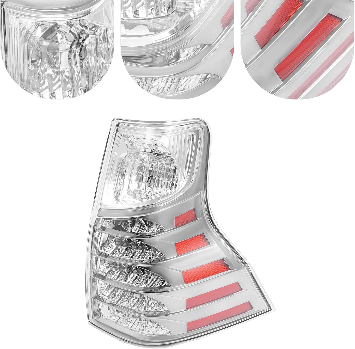 ZHISHUAI- For 2014-2023 Lexus GX460 LED Halogen Tail Light Lamp, Replacement Right Passenger Side Rear Inner Tail Light Assembly Black Housing Red Clear Lens