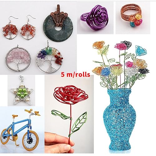 Miniatura 2 de Alambre de entrenamiento de bonsái de aluminio anodizado de 200 '' - 4 colores opcionales/bronce//rojo, anti y resistente (bronce)