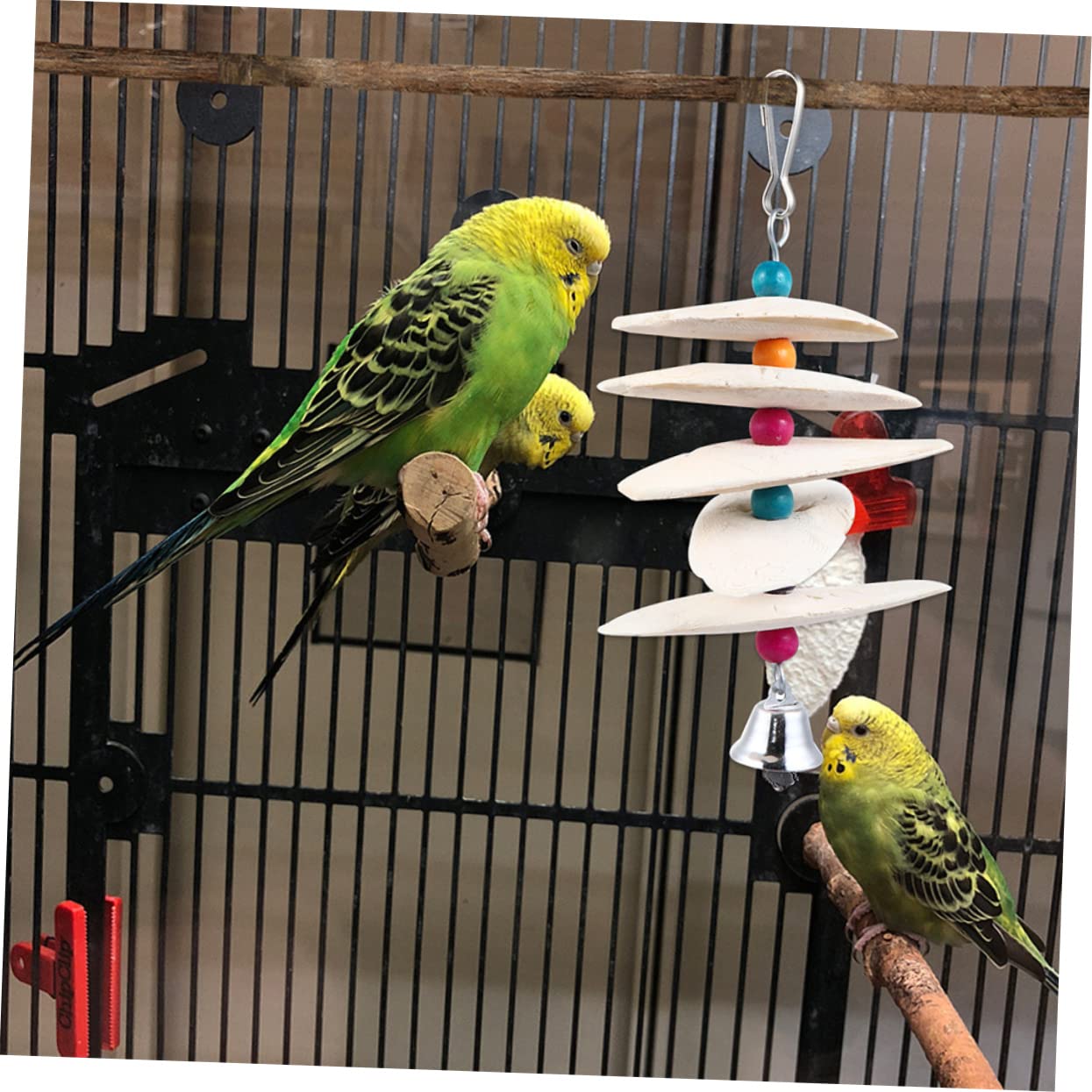 Mipcase 6pièces Jouets à Mâcher De Seiche pour Oiseaux Accessoires De Cage à Oiseaux avec Cloche Riche Et Minéraux pour Perruches