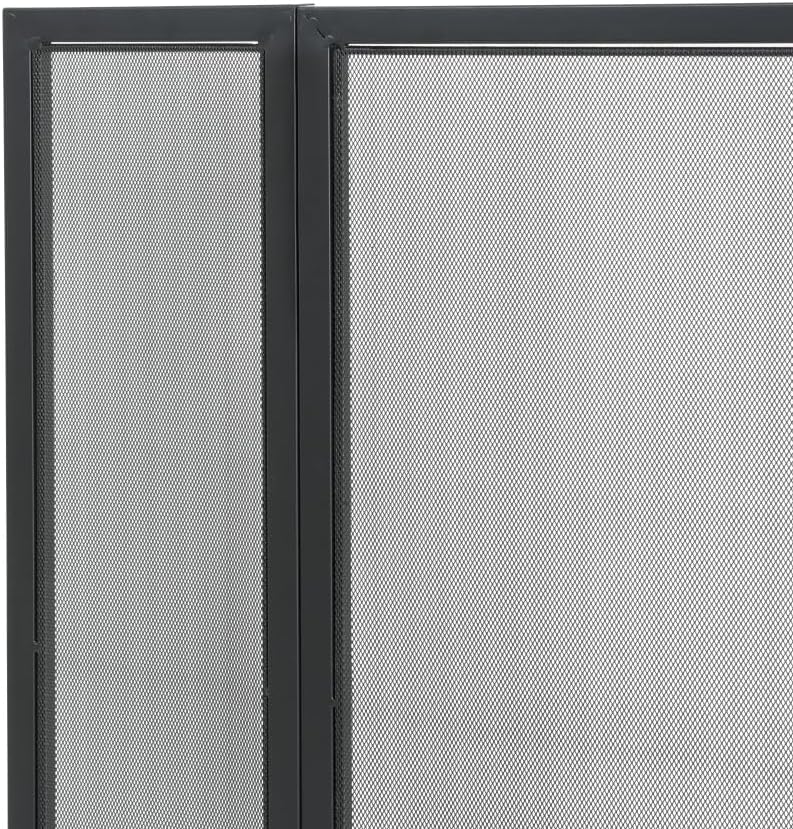 Onyx 3-Panel Iron Fireplace Screen 54" x 31.5", Black (N775P386892B)