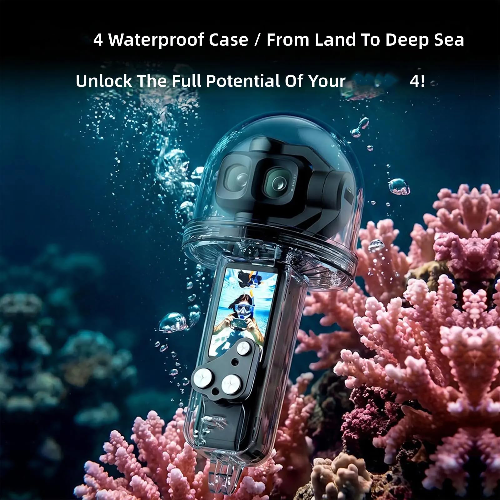 Custodia per fotocamera da surf per fotocamera tascabile, custodia impermeabile trasparente con fibbia inferiore e guscio copertura totale per giornate in spiaggia e uso in acqua Custodia