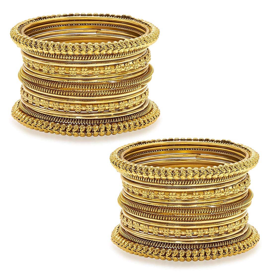 Peora Traditional Antique Look Oxidised Golden Bangle Set Navratri Gift for Women Girls (Set of 2) (B07KWXFM15) Amazon Price History, Amazon Price Tracker