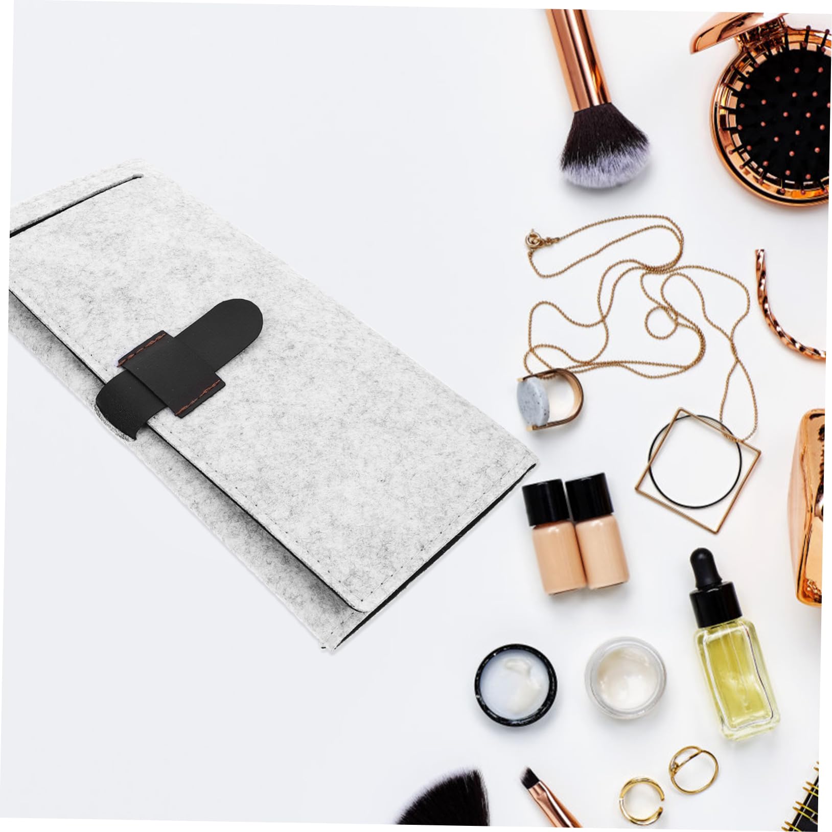 CONGARTENO Portable Felt Jewelry Organizer Roll Travel Jewelry Bag for Rings Necklaces Earrings Bracelets Lightweight Foldable Design Present for Jewelry Lovers