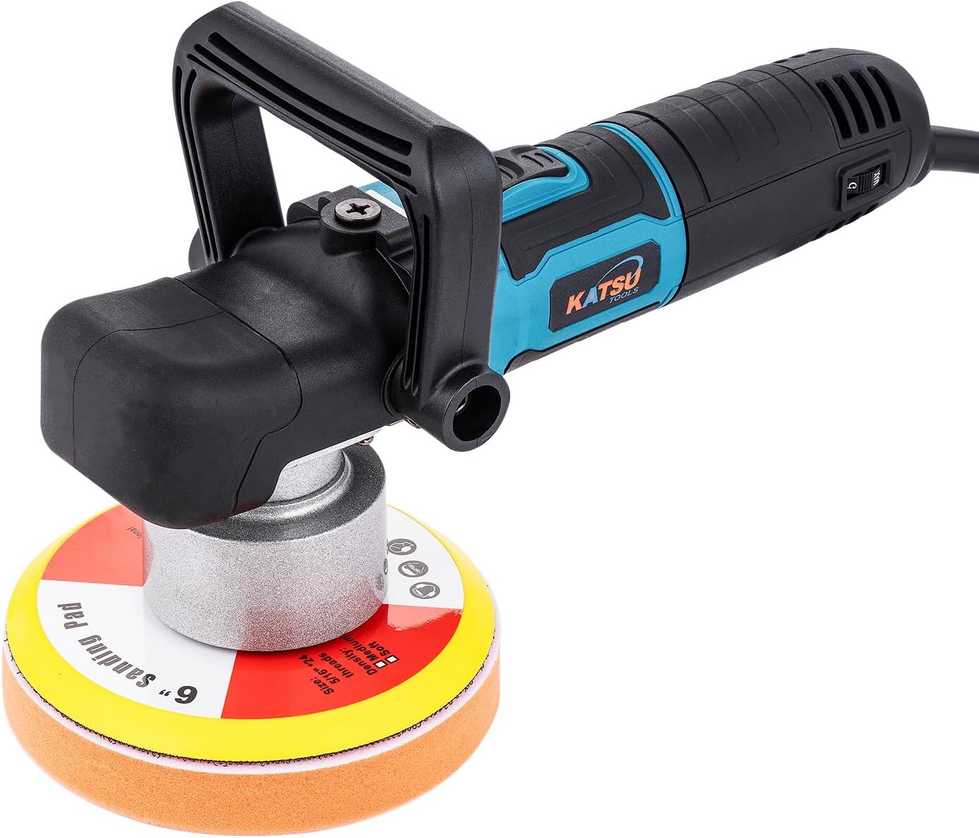 KATSU Tools Random Orbital Polisher 800W 150mm 6 Inch - 6 Variable Speed, Dual Action Sander Polisher, Electric Car Buffer Polishing Machine for Car Detailing, 100052