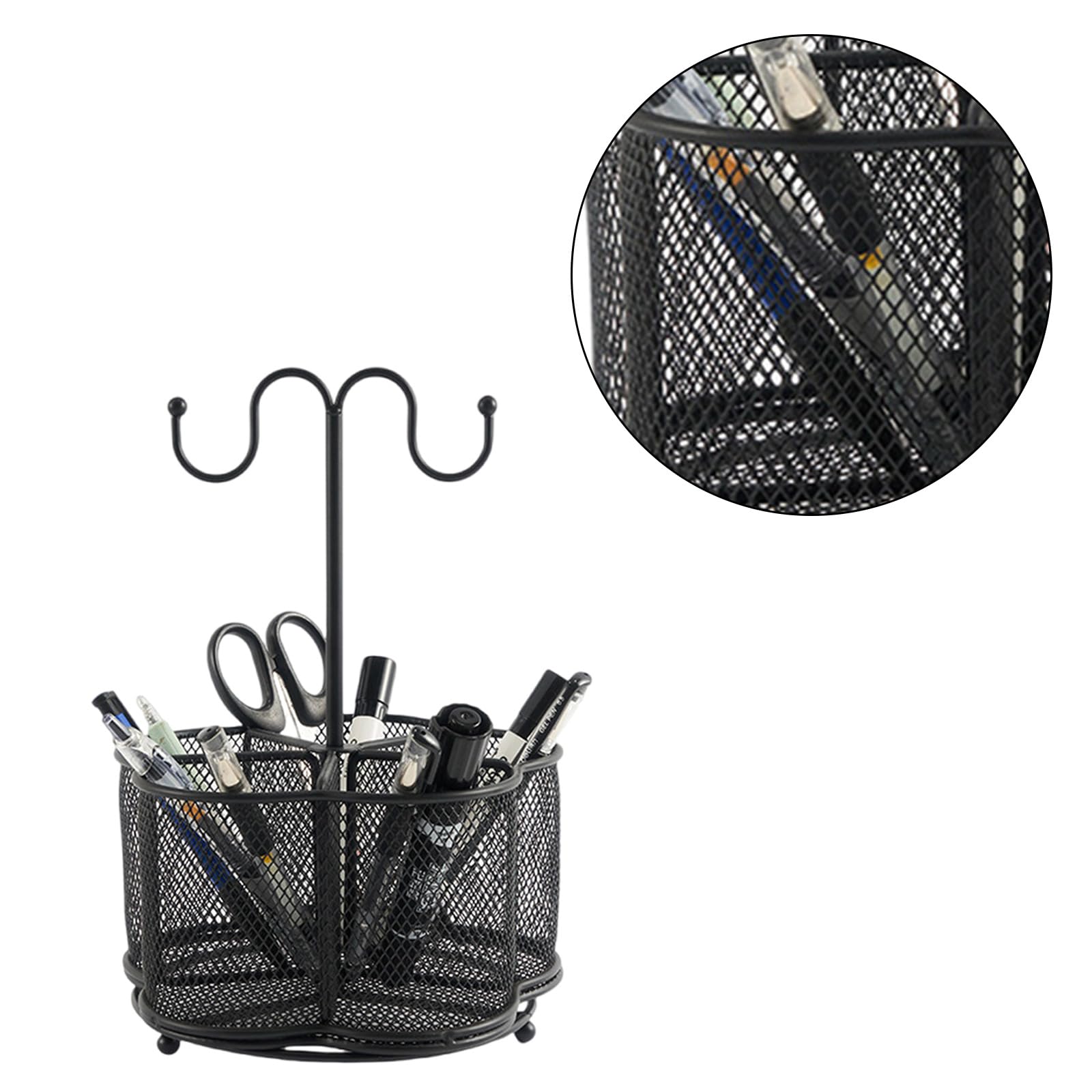 Organizer multifunzione da scrivania salvaspazio da scrivania con gancio portachiavi, portapenne in metallo porta telecomando