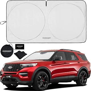 Car Windshield Sunshade – Foldable 1-Piece Front Window Sun Shade for Most Sedans SUV and Trucks – Sun Blocker Auto Heatshield Visor Blocks UV Rays and Keeps Your Vehicle Cooler – Medium