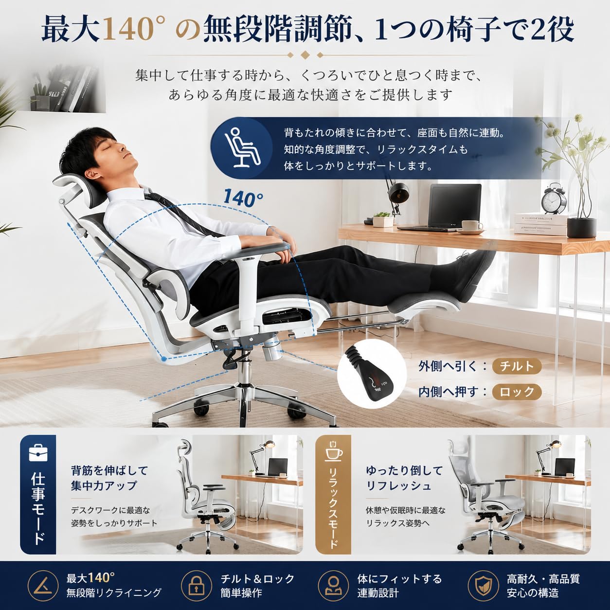Amazon.co.jp: オフィスチェア 人間工学設計 デスクチェア メッシュ