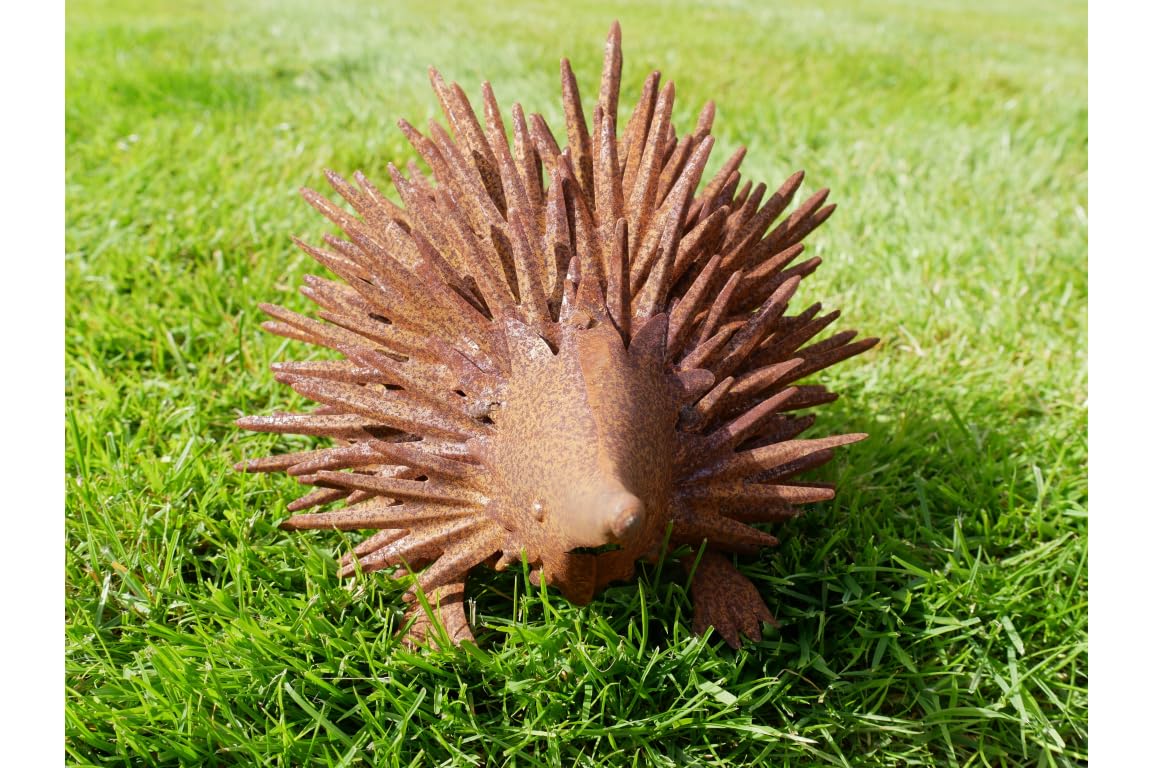 MAISONICA 29cm Rusty the Hedgehog Garden Home Ornament Decoration Figurine Gift - Metal