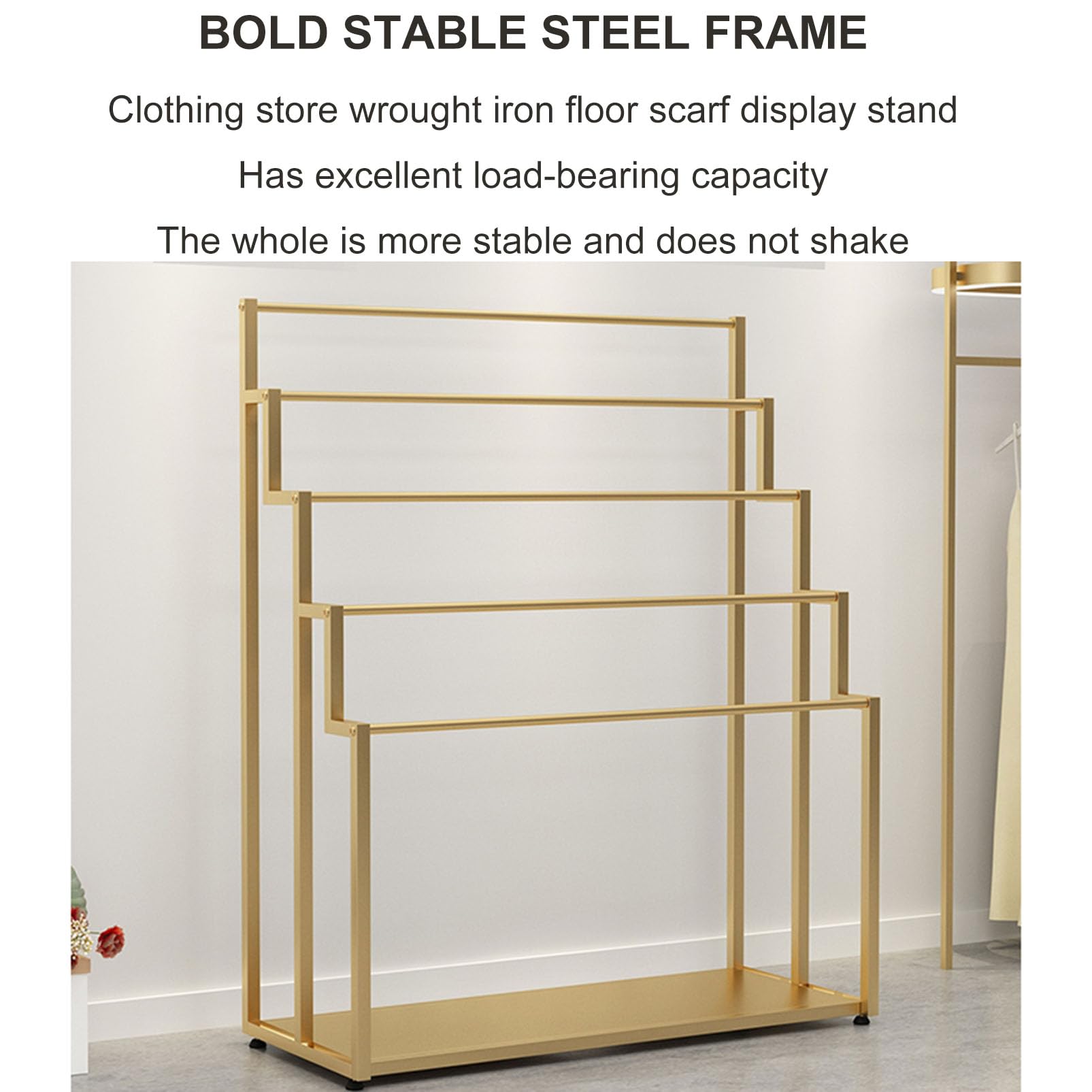 Soporte de metal para bufandas para tienda de ropa y almacenamiento de armario, diseño independiente, ideal para organizar bufandas y accesorios