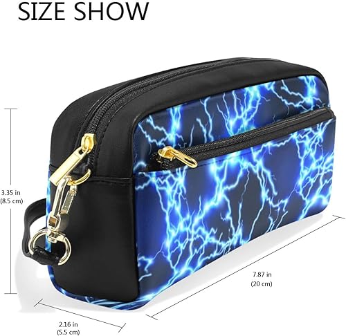 Miniatura 3 de Estuche de lápices de gran capacidad, portátil, de piel sintética, organizador de maquillaje, bolsa de maquillaje con asa para niños, niñas,