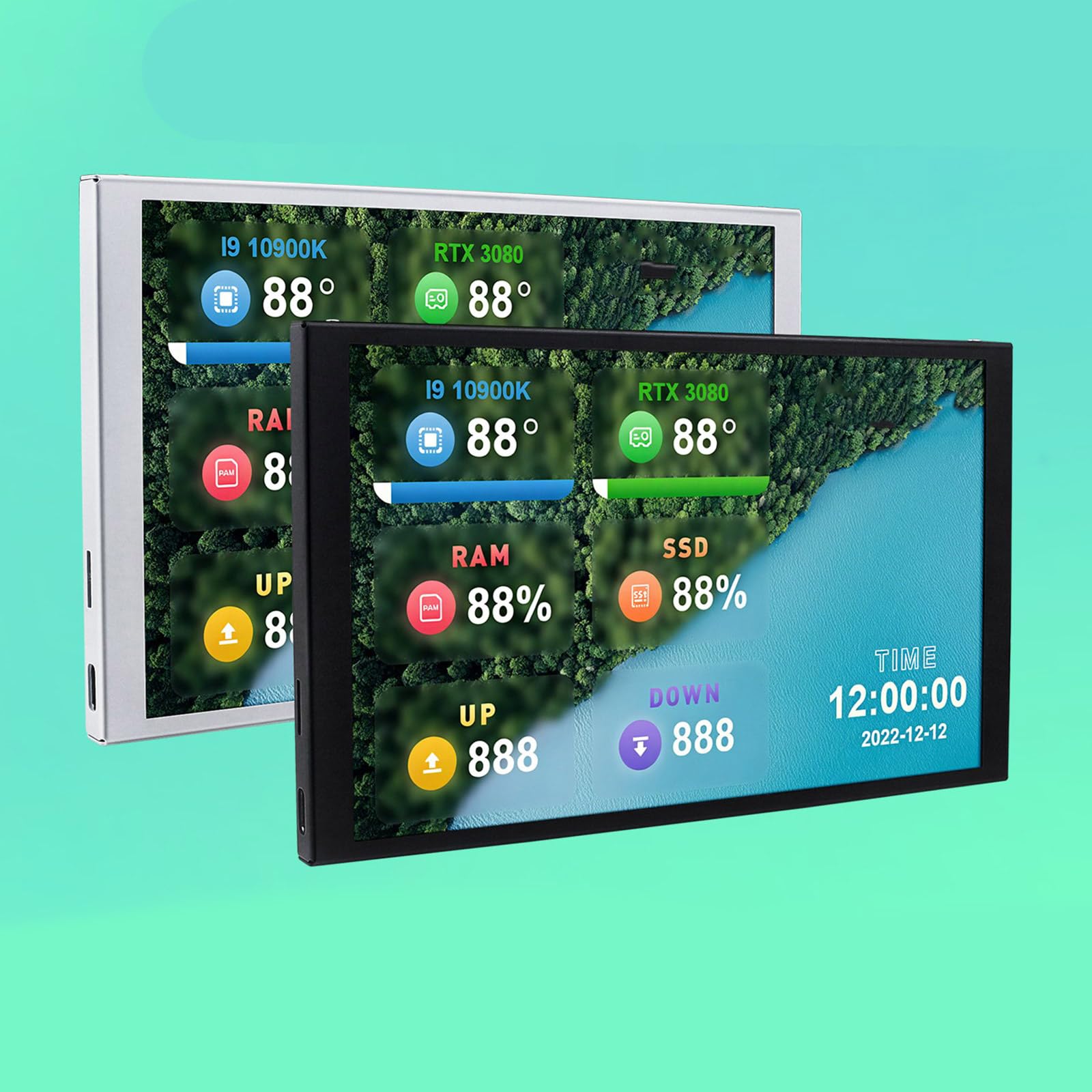 Monitor portatile IPS da 8 pollici, riproduzione automatica con telaio in alluminio per schermo secondario desktop Plug & Play Monitor secondario in alluminio 2025