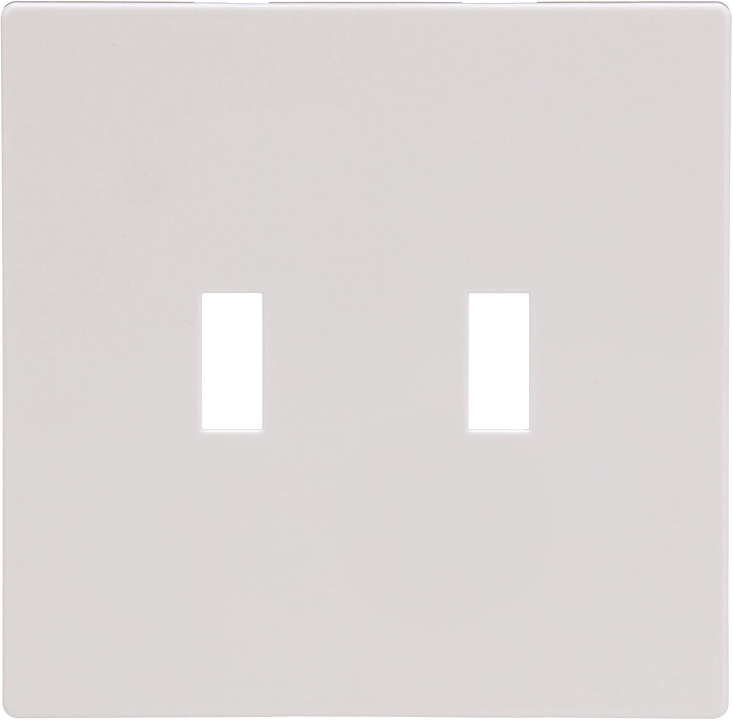 Eaton PJS2W Polycarbonate 2-Gang Screwless Toggle Switch Mid Size Wall Plate, White