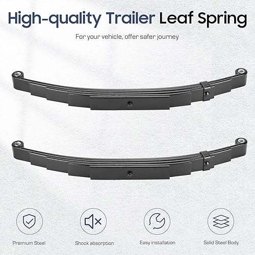 Vista 17 de SEHNSUCHT Resorte de hoja para remolque, 4 hojas y capacidad de 1750 libras, resortes de hoja de doble ojo para eje de remolque de 3500 libras