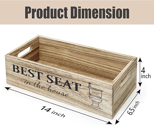 Miniatura 4 de CuffUp Caja de decoración de baño, cesta de cuerda de papel higiénico, letreros de 2 lados, cesta de baño, cesta de inodoro, decoración rústica de