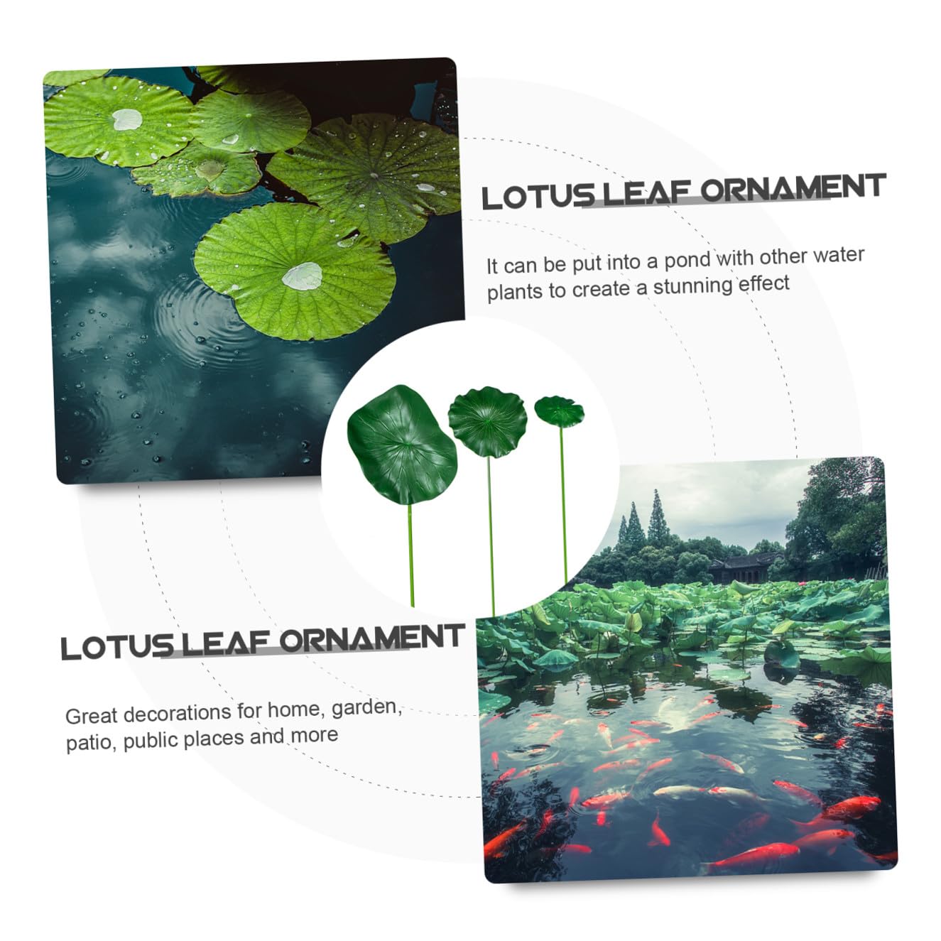 Decorazione e Decorazioni con Altre Piante Acquatiche Galleggiante a Forma di Foglia di Loto Realistica in Eva Verde Set per Ambienti Pubblici per Laghetti e Piscine