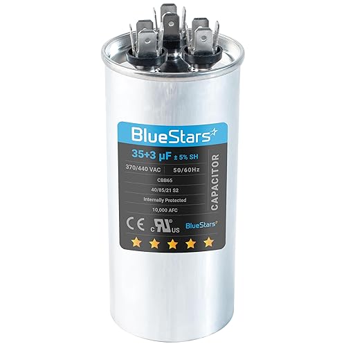 Miniatura 51 de [Listado UL] BlueStars 10 uF ± 5% MFD 370/440V CBB65 CBB65A Pieza de Repuesto de Capacitor de Arranque y Funcionamiento Ovalado - Capacitores